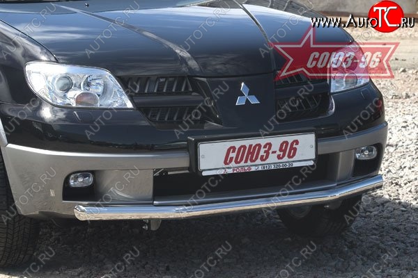 9 584 р. Защита переднего бампера одинарная Souz-96 (d60) Mitsubishi Outlander CU (2003-2009)  с доставкой в г. Таганрог