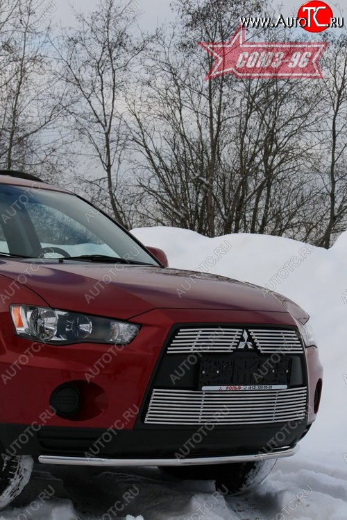 8 729 р. Защита переднего бампера из одинарной трубы диаметром 42мм Souz-96 Mitsubishi Outlander XL (CW)  рестайлинг (2010-2013)  с доставкой в г. Таганрог