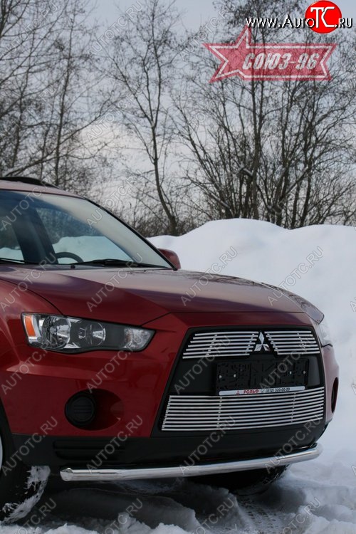 9 809 р. Защита переднего бампера из одинарной трубы (d60) Souz-96 Mitsubishi Outlander XL (CW)  рестайлинг (2010-2013)  с доставкой в г. Таганрог