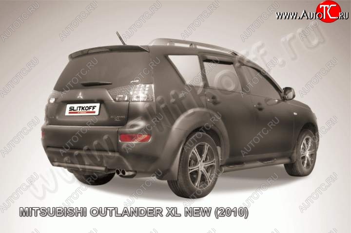 6 399 р. Защита задняя Slitkoff  Mitsubishi Outlander  XL (2010-2013) (CW)  рестайлинг (Цвет: серебристый)  с доставкой в г. Таганрог