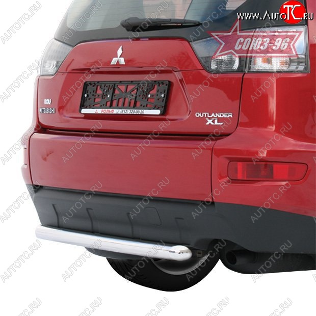 6 884 р. Защита заднего бампера Souz-96 (d60) Mitsubishi Outlander XL (CW)  рестайлинг (2010-2013)  с доставкой в г. Таганрог