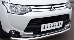 14 999 р. Одинарная защита переднего бампера диаметром 63 мм SLITKOFF  Mitsubishi Outlander  GF (2014-2016) 1-ый рестайлинг  с доставкой в г. Таганрог. Увеличить фотографию 2