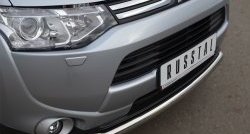 13 999 р. Одинарная защита переднего бампера диаметром 63 мм SLITKOFF  Mitsubishi Outlander  GF (2012-2014) дорестайлинг  с доставкой в г. Таганрог. Увеличить фотографию 2