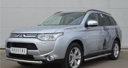 13 999 р. Одинарная защита переднего бампера диаметром 63 мм SLITKOFF  Mitsubishi Outlander  GF (2012-2014) дорестайлинг  с доставкой в г. Таганрог. Увеличить фотографию 4