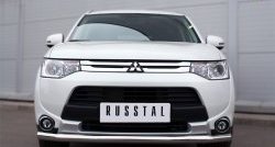 14 999 р. Одинарная защита переднего бампера диаметром 63 мм SLITKOFF  Mitsubishi Outlander  GF (2014-2016) 1-ый рестайлинг  с доставкой в г. Таганрог. Увеличить фотографию 1