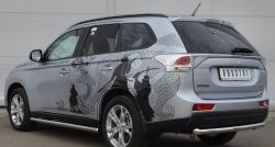 15 549 р. Одинарная защита заднего бампера из трубы диаметром 63 мм SLITKOFF  Mitsubishi Outlander  GF (2012-2014) дорестайлинг  с доставкой в г. Таганрог. Увеличить фотографию 4