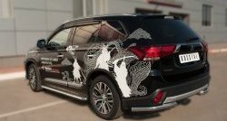 12 899 р. Защита заднего бампера (Ø63 мм уголки, нержавейка) SLITKOFF  Mitsubishi Outlander  GF (2014-2016) 1-ый рестайлинг  с доставкой в г. Таганрог. Увеличить фотографию 4