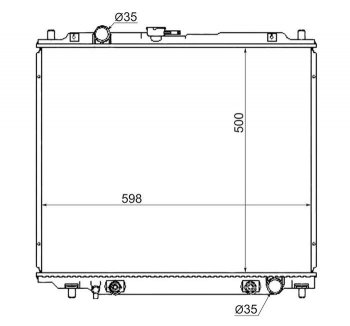 Радиатор двигателя (пластинчатый, 2.8D, МКПП/АКПП) SAT Mitsubishi (Митсубиси) Pajero (Паджеро) ( 2 V30/V40 5 дв.,  2 V20,  2 V30/V40) (1991-1999) 2 V30/V40 5 дв., 2 V20, 2 V30/V40 дорестайлинг, дорестайлинг, рестайлинг, рестайлинг