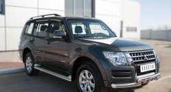 17 599 р. Защита порогов из круглой трубы диаметром 42 мм SLITKOFF  Mitsubishi Pajero  4 V90 (2014-2020) 2-ой рестайлинг  с доставкой в г. Таганрог. Увеличить фотографию 4