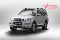 Защита переднего бампера Souz-96 (d76) Mitsubishi Pajero 4 V90 2-ой рестайлинг (2014-2020)