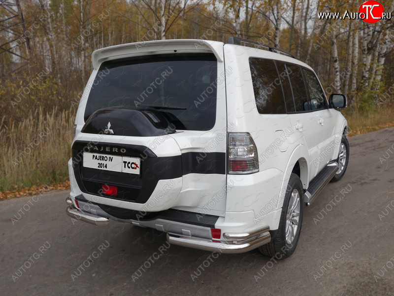 27 999 р. Защита заднего бампера (уголки двойные) ТСС 76,1/42,4 мм  Mitsubishi Pajero  4 V90 (2014-2020) 2-ой рестайлинг  с доставкой в г. Таганрог