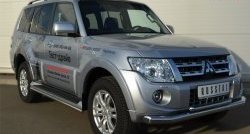 24 699 р. Защита переднего бампера (2 трубыØ76 и 42 мм, нержавейка) SLITKOFF  Mitsubishi Pajero ( 4 V90,  4 V80) (2011-2015) 1-ый рестайлинг, 3 дв. 1-ый рестайлинг  с доставкой в г. Таганрог. Увеличить фотографию 4