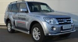 25 199 р. Защита переднего бампера (2 трубыØ76 и 63 мм, нержавейка) SLITKOFF  Mitsubishi Pajero ( 4 V90,  4 V80) (2011-2015) 1-ый рестайлинг, 3 дв. 1-ый рестайлинг  с доставкой в г. Таганрог. Увеличить фотографию 4