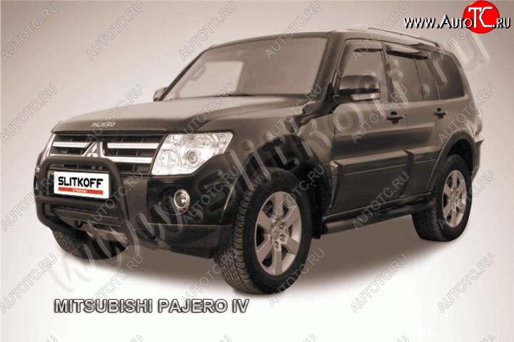 18 999 р. Кенгурятник d57 низкий  Mitsubishi Pajero ( 4 V90,  4 V80) (2006-2015) дорестайлинг, дорестайлинг, 1-ый рестайлинг, 3 дв. 1-ый рестайлинг (Цвет: серебристый)  с доставкой в г. Таганрог