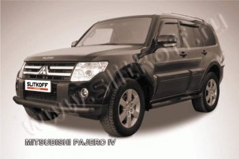 Защита переднего бампер Slitkoff Mitsubishi (Митсубиси) Pajero (Паджеро) ( 4 V90,  4 V80) (2006-2015) 4 V90, 4 V80 дорестайлинг, дорестайлинг, 1-ый рестайлинг, 3 дв. 1-ый рестайлинг