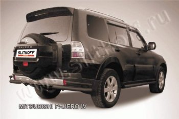 9 999 р. Уголки d76+d42 двойные  Mitsubishi Pajero  4 V90 (2006-2015) дорестайлинг, 1-ый рестайлинг (Цвет: серебристый)  с доставкой в г. Таганрог. Увеличить фотографию 1