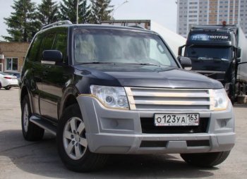 32 999 р. Бампер передний Broomer Design  Mitsubishi Pajero ( 4 V90,  4 V80) (2006-2015) дорестайлинг, дорестайлинг, 1-ый рестайлинг, 3 дв. 1-ый рестайлинг (Неокрашенный)  с доставкой в г. Таганрог. Увеличить фотографию 3