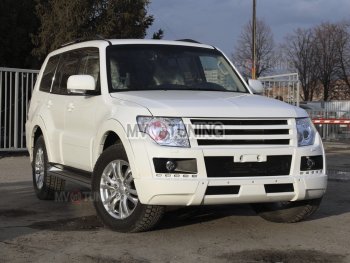 8 199 р. Решётка радиатора BROOMER Design  Mitsubishi Pajero ( 4 V90,  4 V80) (2006-2015) дорестайлинг, дорестайлинг, 1-ый рестайлинг, 3 дв. 1-ый рестайлинг (Неокрашенная)  с доставкой в г. Таганрог. Увеличить фотографию 4