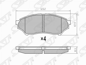 Колодки тормозные (передние) SAT Mitsubishi Pajero Mini H53/H58 (1998-2008)