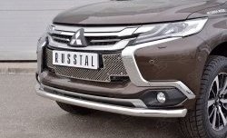 3 749 р. Защитная решётка в воздуховод бампера Berkut (нержавейка) Mitsubishi Pajero Sport QE дорестайлинг (2015-2021)  с доставкой в г. Таганрог. Увеличить фотографию 2