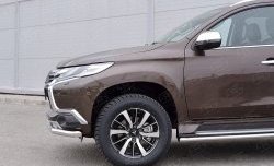 18 649 р. Защита переднего бампера (Ø63 мм, нержавейка) SLITKOFF Mitsubishi Pajero Sport QE дорестайлинг (2015-2021)  с доставкой в г. Таганрог. Увеличить фотографию 4