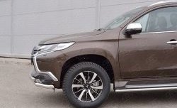 18 449 р. Защита переднего бампера (2 трубыØ63 мм, нержавейка) SLITKOFF  Mitsubishi Pajero Sport  QE (2015-2021) дорестайлинг  с доставкой в г. Таганрог. Увеличить фотографию 4