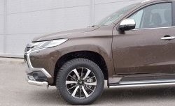 19 449 р. Защита переднего бампера (Ø76 мм, нержавейка) SLITKOFF Mitsubishi Pajero Sport QE дорестайлинг (2015-2021)  с доставкой в г. Таганрог. Увеличить фотографию 4