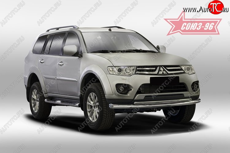 15 389 р. Защита переднего бампера двойная Souz-96 (d76/42) Mitsubishi Pajero Sport QE дорестайлинг (2015-2021)  с доставкой в г. Таганрог