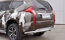 20 999 р. Защита заднего бампера (Ø63 мм, нержавейка) SLITKOFF Mitsubishi Pajero Sport QE дорестайлинг (2015-2021)  с доставкой в г. Таганрог. Увеличить фотографию 4