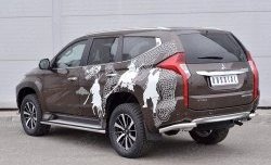 15 549 р. Защита заднего бампера (Ø63 мм уголки, нержавейка) SLITKOFF  Mitsubishi Pajero Sport  QE (2015-2021) дорестайлинг  с доставкой в г. Таганрог. Увеличить фотографию 2