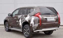 16 949 р. Защита заднего бампера (Ø76 мм, нержавейка) SLITKOFF  Mitsubishi Pajero Sport  QE (2015-2021) дорестайлинг  с доставкой в г. Таганрог. Увеличить фотографию 2