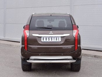 24 999 р. Защита заднего бампера (Ø63 мм, нержавейка) SLITKOFF  Mitsubishi Pajero Sport  QE (2015-2021) дорестайлинг (лист - нержавейка, профиль - нержавейка)  с доставкой в г. Таганрог. Увеличить фотографию 3