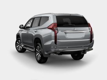 10 599 р. Защита заднего бампера SLITKOFF (Ø63 мм уголки, крепеж Bosal)  Mitsubishi Pajero Sport  QE (2015-2021) дорестайлинг (нержавейка с полимерным покрытием, черный)  с доставкой в г. Таганрог. Увеличить фотографию 1