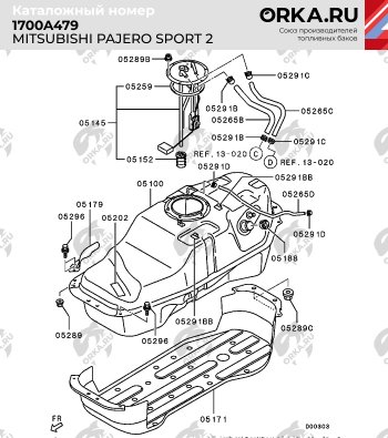 21 999 р. Бак топливный BAKPLAST (70 л., пластиковый)  Mitsubishi Pajero Sport  PB (2008-2017) дорестайлинг, рестайлинг  с доставкой в г. Таганрог. Увеличить фотографию 4