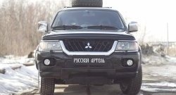 1 879 р. Защитная сетка решетки переднего бампера РА  Mitsubishi Pajero Sport  PA (1996-2004) дорестайлинг  с доставкой в г. Таганрог. Увеличить фотографию 2