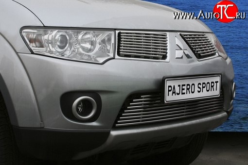 5 399 р. Декоративная вставка решетки радиатора Berkut Mitsubishi Pajero Sport PB дорестайлинг (2008-2013)  с доставкой в г. Таганрог