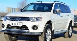 24 699 р. Защита переднего бампера (2 трубыØ63 мм, нержавейка) SLITKOFF Mitsubishi Pajero Sport PB рестайлинг (2013-2017)  с доставкой в г. Таганрог. Увеличить фотографию 4