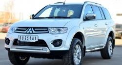 22 799 р. Защита переднего бампера (2 трубыØ76 и 42 мм, нержавейка) SLITKOFF  Mitsubishi Pajero Sport  PB (2013-2017) рестайлинг  с доставкой в г. Таганрог. Увеличить фотографию 4