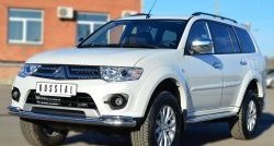 23 749 р. Защита переднего бампера (2 трубыØ63 и 42 мм, нержавейка) SLITKOFF Mitsubishi Pajero Sport PB рестайлинг (2013-2017)  с доставкой в г. Таганрог. Увеличить фотографию 4