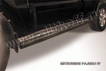 12 399 р. Защита порогов Slitkoff  Mitsubishi Pajero Sport  PB (2008-2013) дорестайлинг (Цвет: серебристый)  с доставкой в г. Таганрог. Увеличить фотографию 1