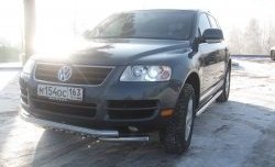 13 699 р. Двойная Защита переднего бампера Metall Design Volkswagen Touareg GP дорестайлинг (2002-2007)  с доставкой в г. Таганрог. Увеличить фотографию 2