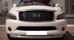 18 749 р. Одинарная защита переднего бампера SLITKOFF 76 мм  INFINITI QX56  Z62 (2010-2013) (Неокрашенный)  с доставкой в г. Таганрог. Увеличить фотографию 2