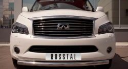 18 749 р. Одинарная защита переднего бампера SLITKOFF диаметром 76 мм  INFINITI QX56  Z62 (2010-2013)  с доставкой в г. Таганрог. Увеличить фотографию 2