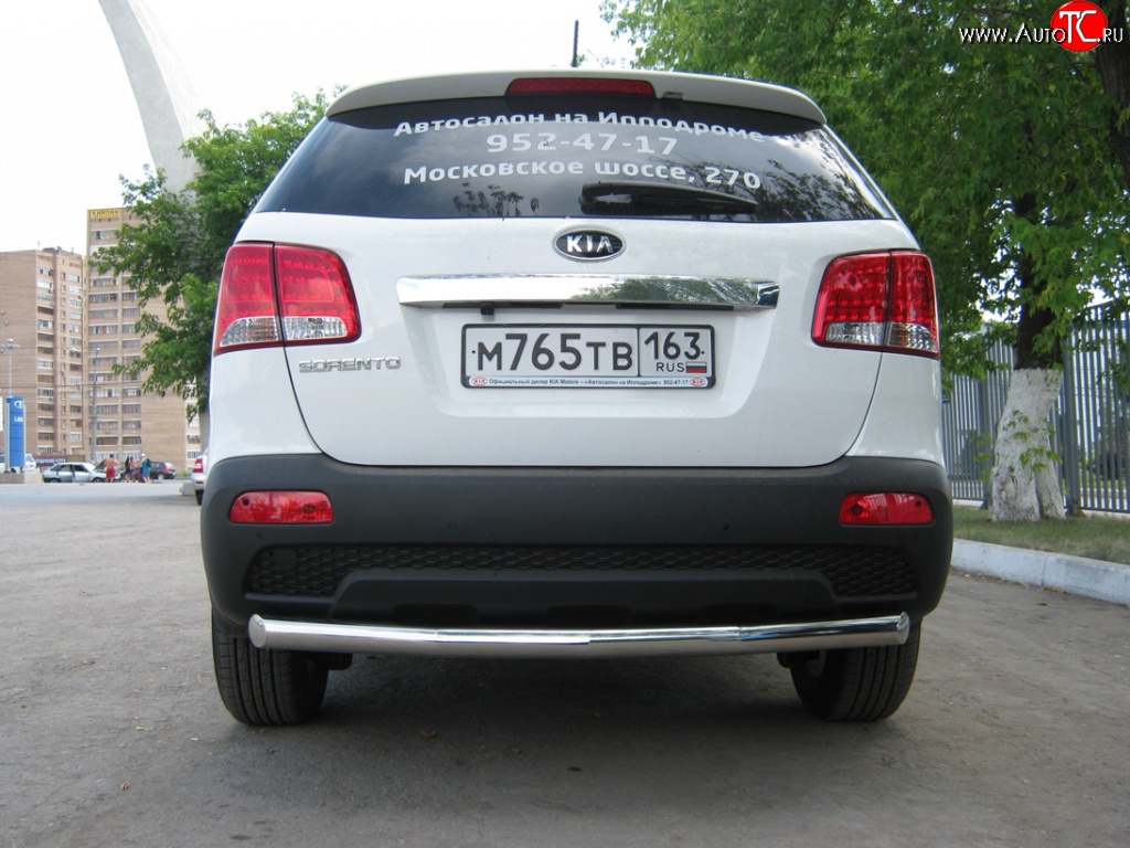 17 549 р. Защита заднего бампера (Ø76 мм, нержавейка) SLITKOFF  KIA Sorento  XM (2009-2012) дорестайлинг  с доставкой в г. Таганрог