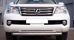 20 999 р. Защита переднего бампера (2 трубыØ76 и 42 мм, нержавейка) SLITKOFF  Lexus GX460  J150 (2009-2013) дорестайлинг  с доставкой в г. Таганрог. Увеличить фотографию 2