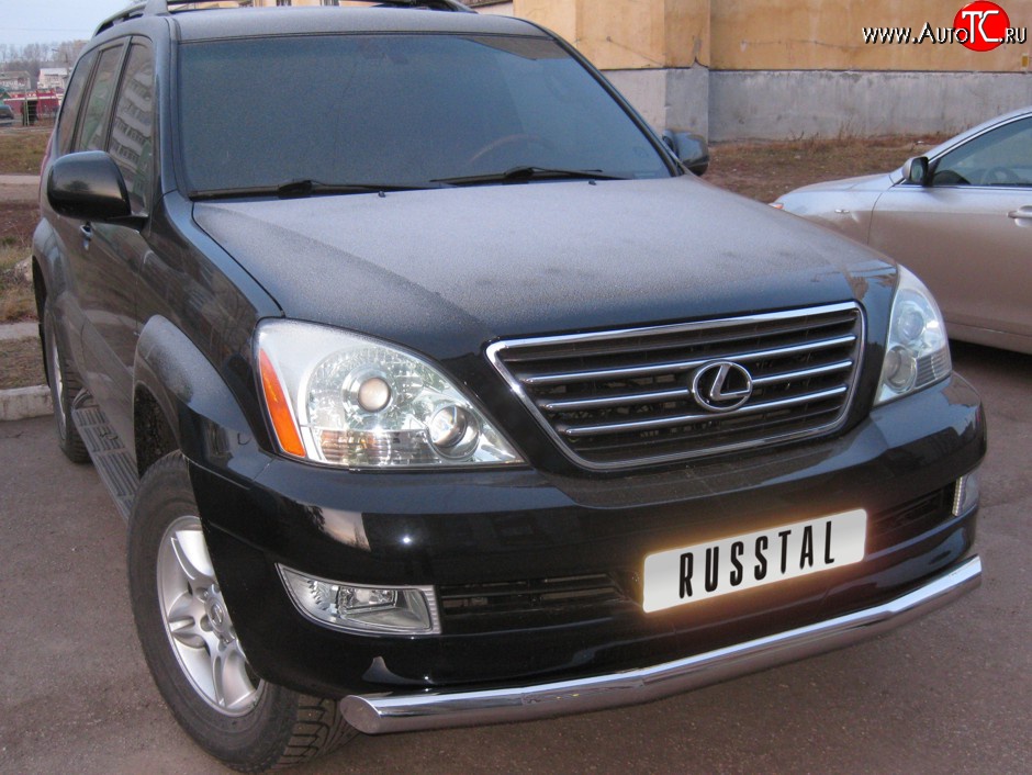 20 449 р. Одинарная защита переднего бампера SLITKOFF 76 мм  Lexus GX470  J120 (2002-2007) дорестайлинг  с доставкой в г. Таганрог