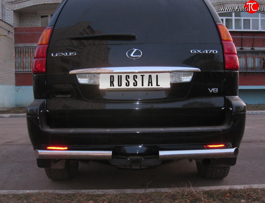 22 999 р. Защита заднего бампера (Ø70 мм, нержавейка) SLITKOFF  Lexus GX470  J120 (2002-2007) дорестайлинг  с доставкой в г. Таганрог