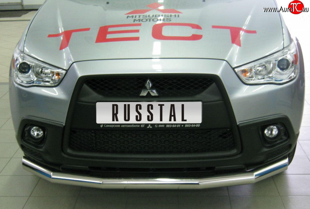 16 999 р. Одинарная защита переднего бампера SLITKOFF диаметром 63 мм  Mitsubishi ASX (2010-2012) дорестайлинг  с доставкой в г. Таганрог