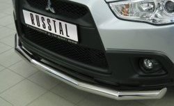 16 999 р. Одинарная защита переднего бампера SLITKOFF диаметром 63 мм  Mitsubishi ASX (2010-2012) дорестайлинг  с доставкой в г. Таганрог. Увеличить фотографию 2