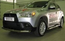 16 999 р. Одинарная защита переднего бампера SLITKOFF диаметром 63 мм  Mitsubishi ASX (2010-2012) дорестайлинг  с доставкой в г. Таганрог. Увеличить фотографию 3